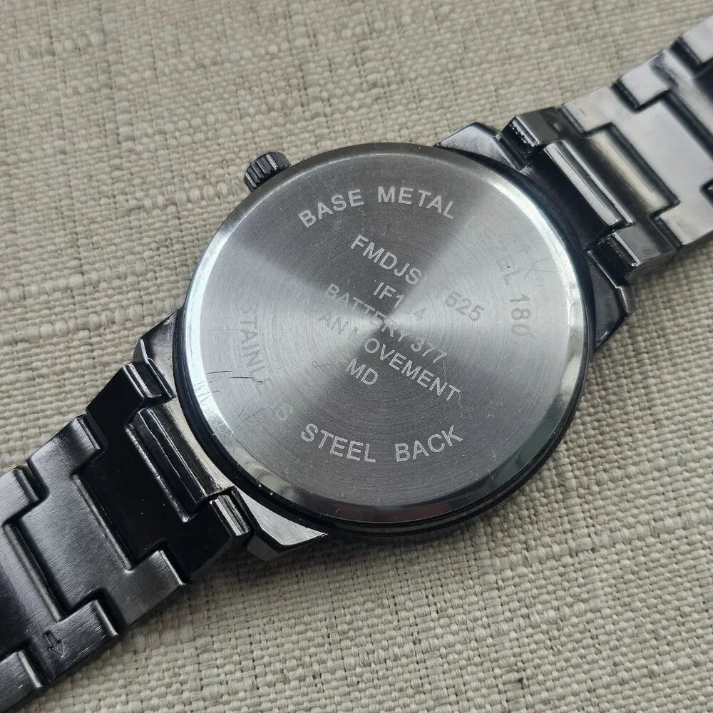 FMD Men Watch Black Tone Analog Wrist Watch